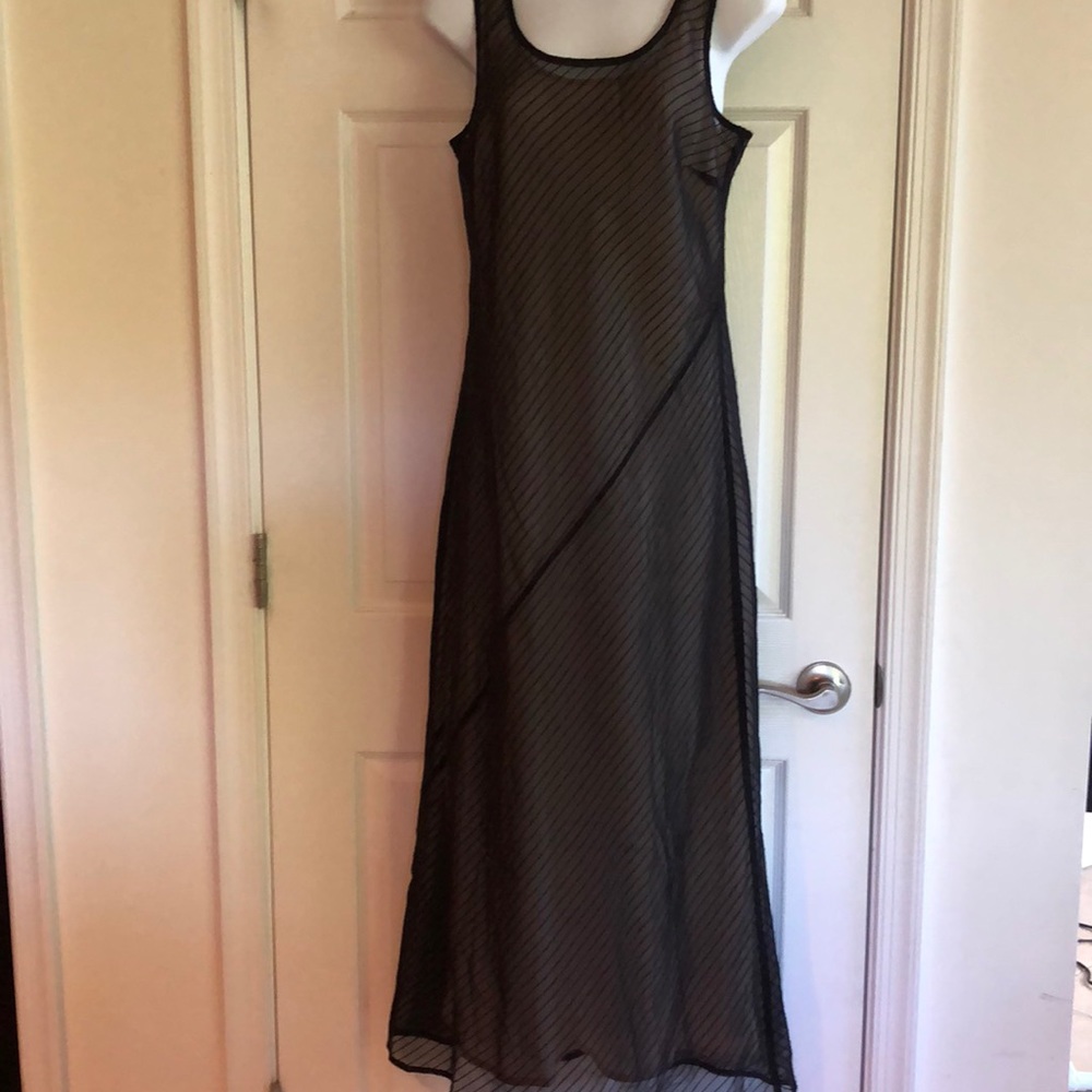 BCBG Black Long Mesh Dress Size 8